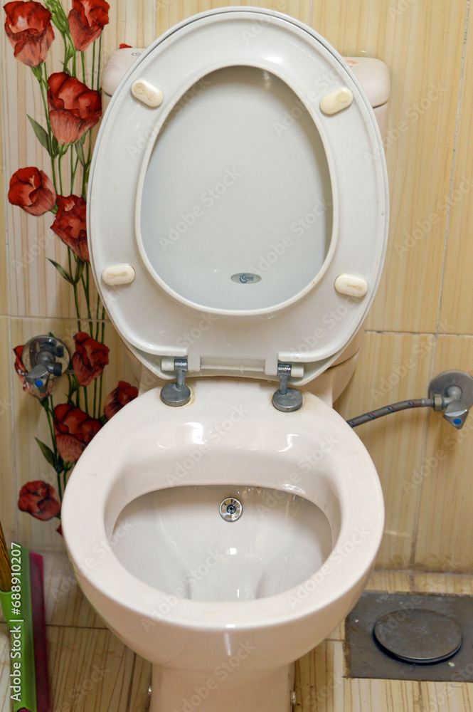 Giza, Egypt, December 1 2023 Ideal standard flush toilet, a piece of sanitary hardware that