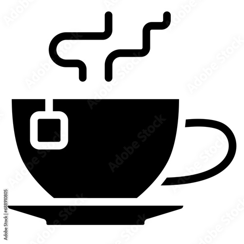 Hot tea icon. Solid design. For presentation, graphic design, mobile application.