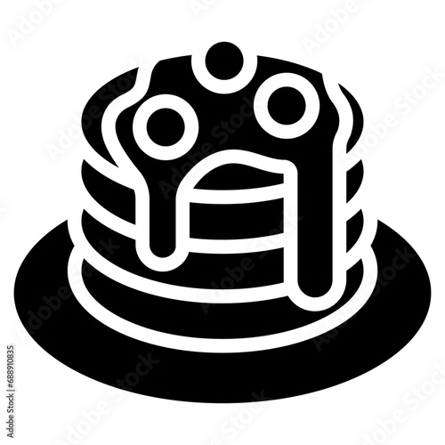 Pancake icon. Solid design. For presentation, graphic design, mobile application.