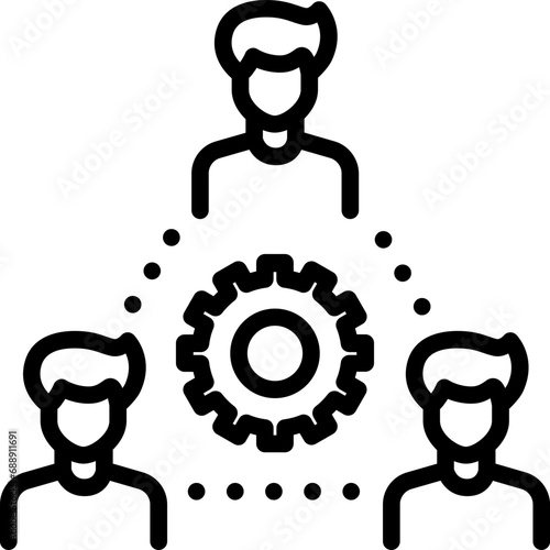 Working process icon. Outline design. For presentation, graphic design, mobile application.
