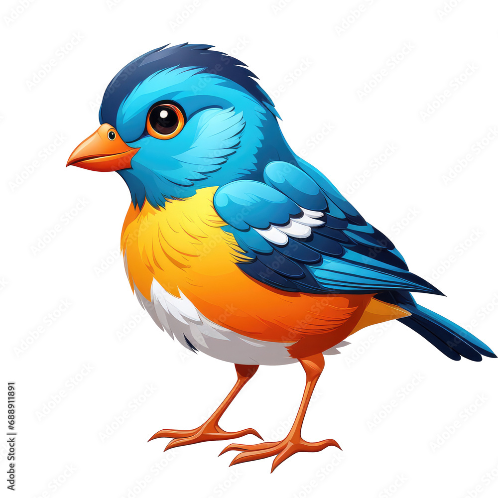 Fototapeta premium Pretty bird with a transparent backdrop