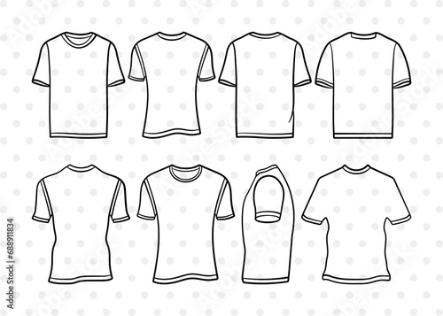 Short Sleeve Tshirt SVG, Tshirt Clipart, Plain Tshirt Svg, Tshirt Icon Svg, Man Dress Svg, Men Wear Svg, Men Clothe Svg, Tshirt Bundle