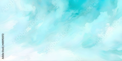 Blue turquoise teal mint cyan white abstract watercolor. Colorful art background photo