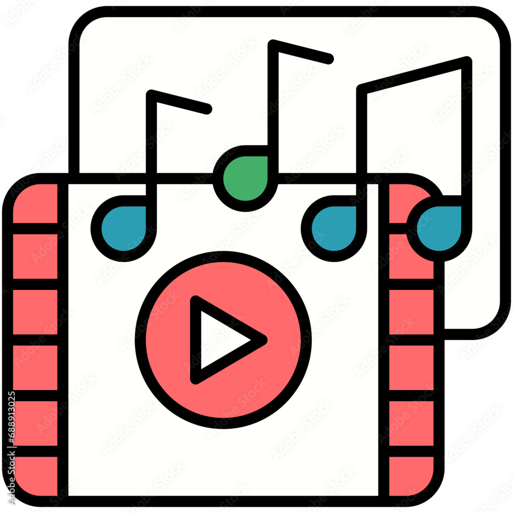 Video Sound Icon. Music Audio Control Screen Pictogram Graphic Illustration. Isolated Simple Filled Line Icon For Infographic, App and Web Button. Video Sound Icon. Music Audio Control Screen Pictogram Graphic Illustration. Isolated Simple Filled Line Icon For Infographic, App and Web Button.