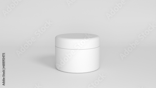 Wallpaper Mural 3D rendered Cosmetics Jar mock up. Packaging clear Cosmetic cream on isolated Light Grey background Torontodigital.ca