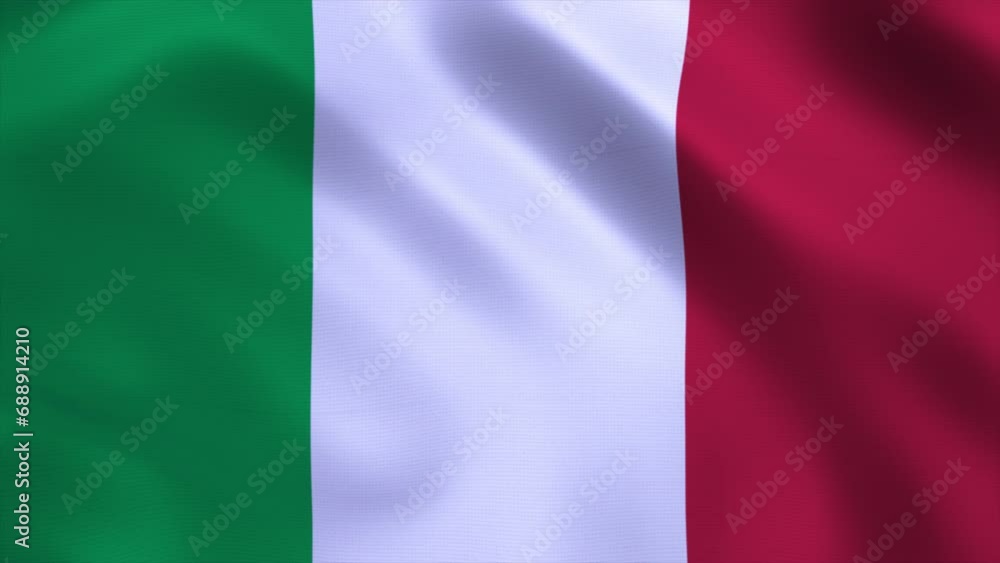 Italy Flag Blowing in Wind 4k Realistic 3d flag waving animation seamless loop background for patriotic, political, military, election, history, memorial, independence day, football, documentary Italy Flag Blowing in Wind 4k Realistic 3d flag waving animation seamless loop background for patriotic, political, military, election, history, memorial, independence day, football, documentary