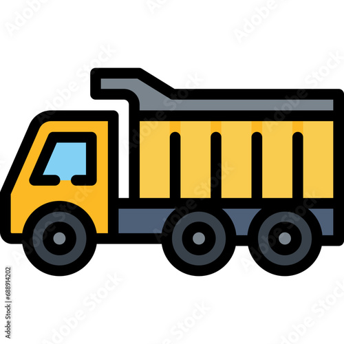 Truck icon. Filled outline design. For presentation, graphic design, mobile application.