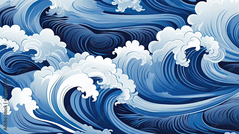 Fototapeta premium Japan wave abstract Background