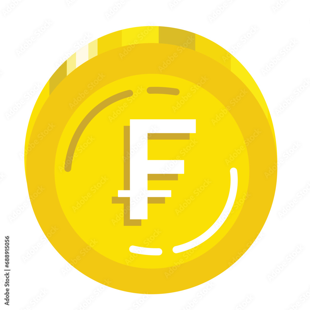 Gold Coin Franc Currency Design, Money and Finance Illustration Gold Coin Franc Currency Design, Money and Finance Illustration