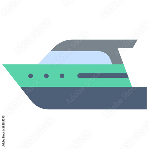 Speed boat icon. Flat design. For presentation, graphic design, mobile application.