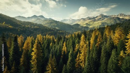 landscape mountain forest background Generative, AI