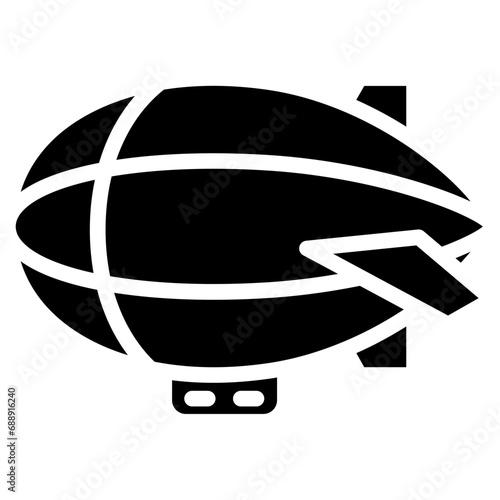 Airship icon. Solid design. For presentation, graphic design, mobile application.
