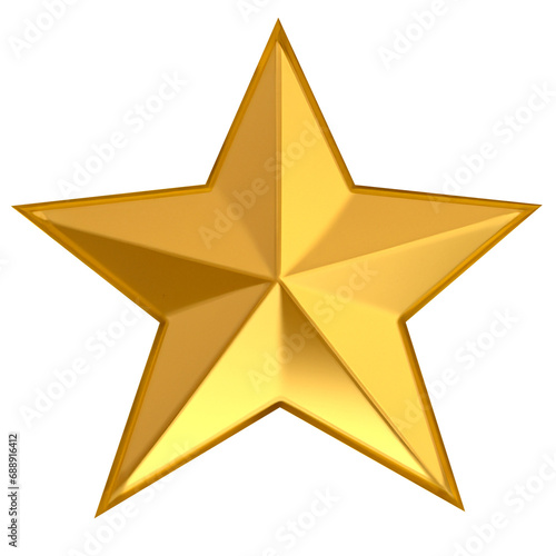 gold star isolated on white  cartoon style. generative ai