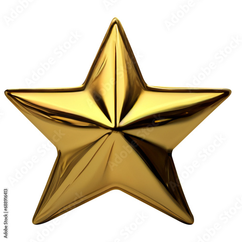 gold star isolated on white  cartoon style. generative ai