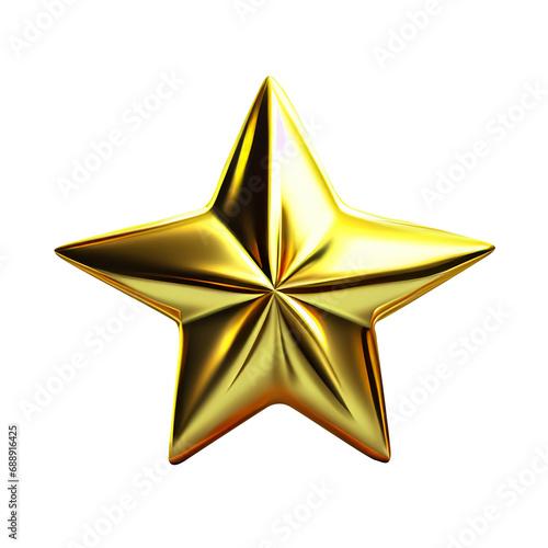 gold star isolated on white  cartoon style. generative ai