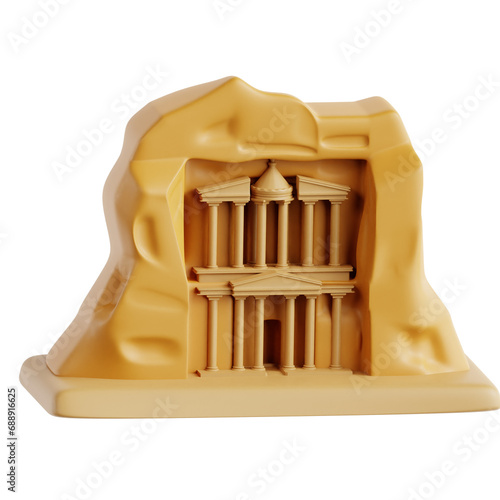 3D Illustration of Enchanting Petra Archaeological Site