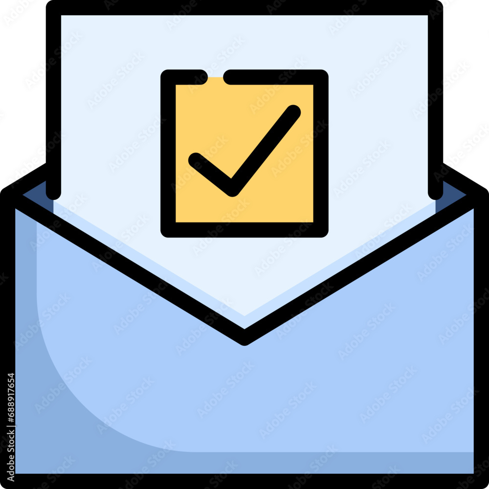 Vote by mail icon. Filled outline design. For presentation, graphic design, mobile application. Vote by mail icon. Filled outline design. For presentation, graphic design, mobile application.