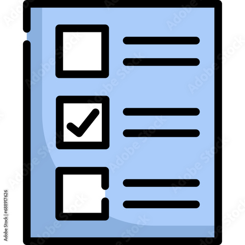 Vote paper icon. Filled outline design. For presentation, graphic design, mobile application.