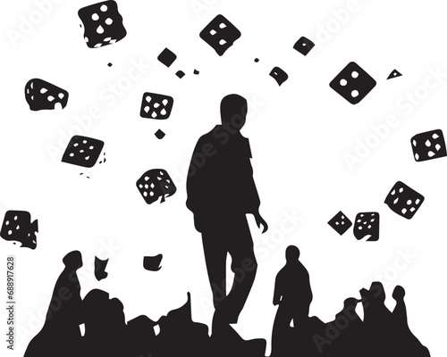 Silhouettes Vector decade lover person illustration. 