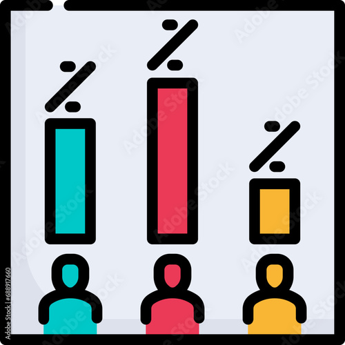 Election survey icon. Filled outline design. For presentation, graphic design, mobile application.