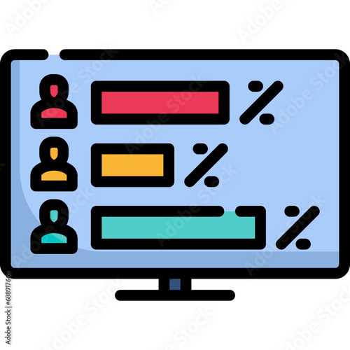 Election survey icon. Filled outline design. For presentation, graphic design, mobile application.