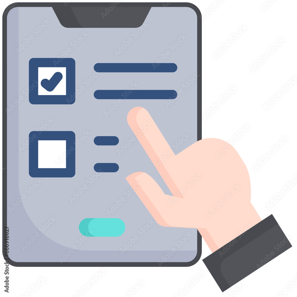 Vote on tablet icon. Flat design. For presentation, graphic design, mobile application. Vote on tablet icon. Flat design. For presentation, graphic design, mobile application.
