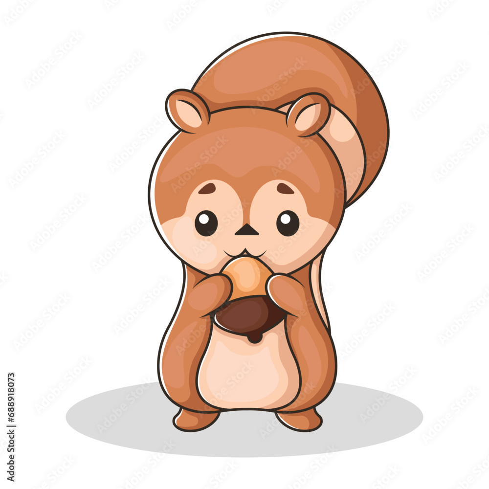 Cute Squirrel Character Design Illustration Cute Squirrel Character Design Illustration