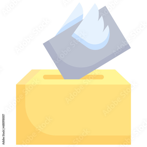 Vote by mail icon. Flat design. For presentation, graphic design, mobile application.