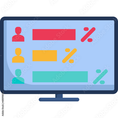 Election survey icon. Flat design. For presentation, graphic design, mobile application.