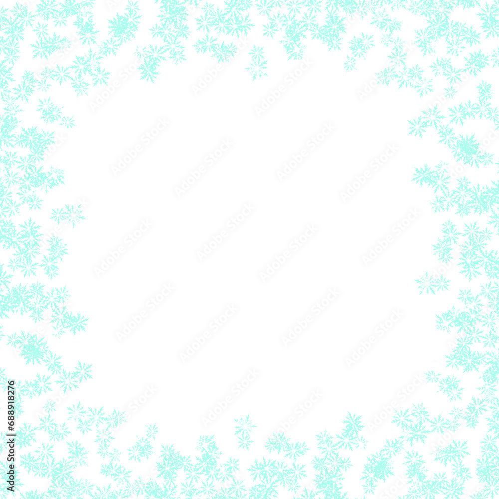 Snowfalke Frame, Snowfaal Border, Christmas Background, Winter Illustartion.