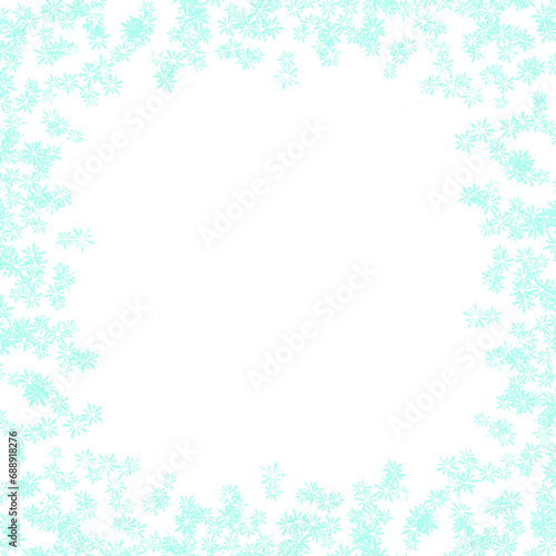 Snowfalke Frame, Snowfaal Border, Christmas Background, Winter Illustartion. © Murti