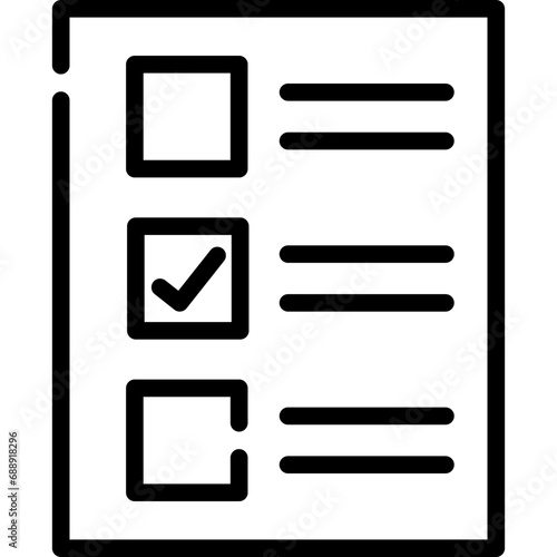 Vote paper icon. Outline design. For presentation, graphic design, mobile application.