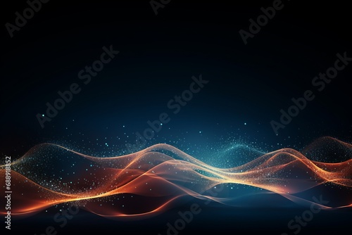 Abstract digital wave of particles. Futuristic point wave. Technology background