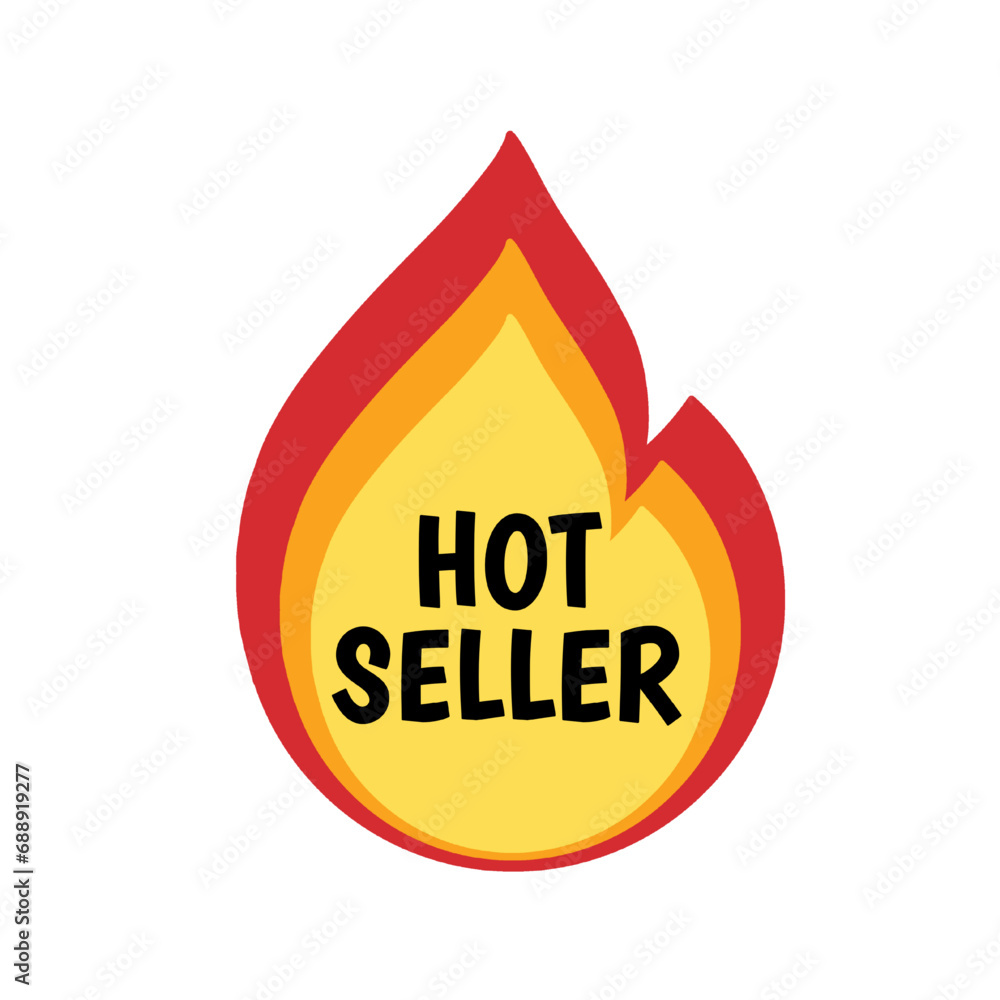 hot seller sticker. fire design hot selling item isolated on white vector illustration for sale, hot item, best item, business, restaurant, shop hot seller sticker. fire design hot selling item isolated on white vector illustration for sale, hot item, best item, business, restaurant, shop