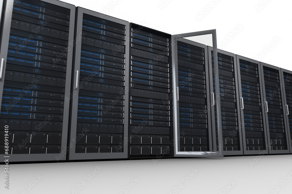Digital png illustration of row of server cabinets on transparent background Digital png illustration of row of server cabinets on transparent background
