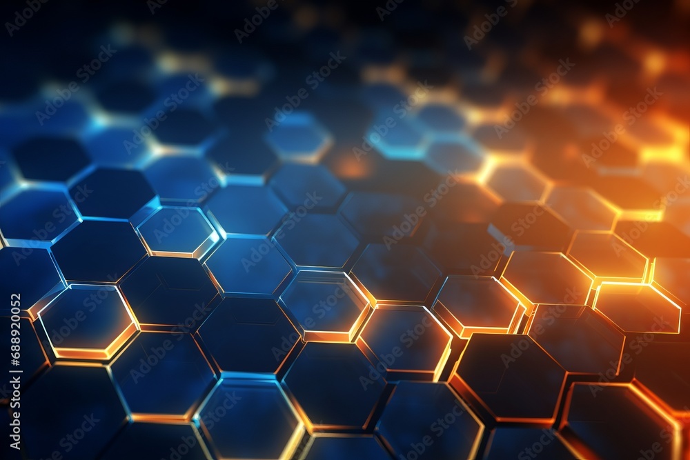 Digital hexagon abstract background with glow Digital hexagon abstract background with glow