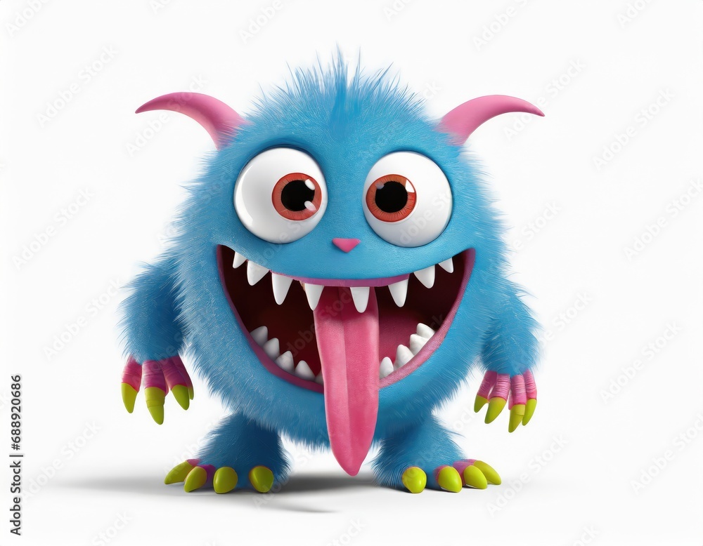 a cute monster with a long tongue a cute monster with a long tongue
