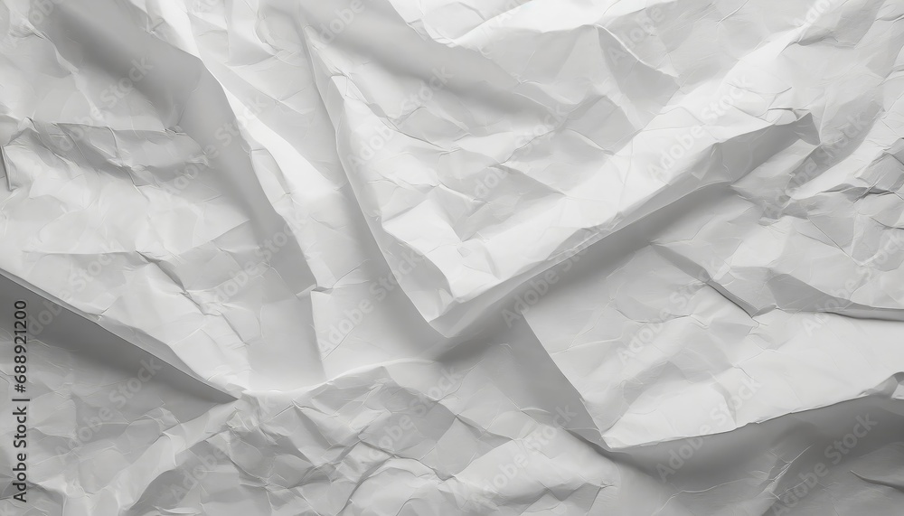 Fototapeta premium White crumpled paper texture background.