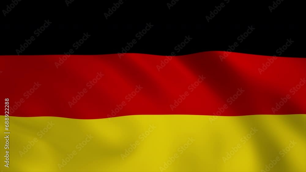 Germany Flag Blowing in Wind 4k Realistic 3d flag waving animation seamless loop background for patriotic, political, military, election, history, memorial, independence day, football, documentary Germany Flag Blowing in Wind 4k Realistic 3d flag waving animation seamless loop background for patriotic, political, military, election, history, memorial, independence day, football, documentary