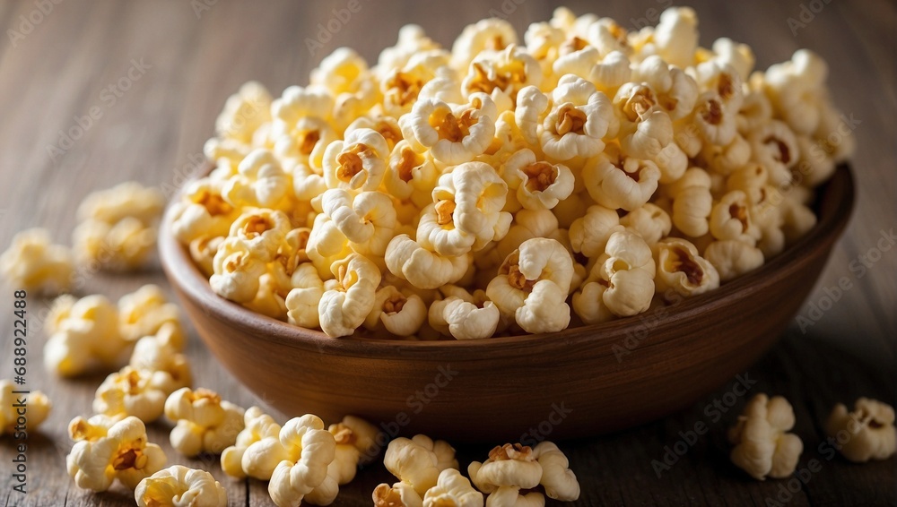 A Bowl of Joy: Overflowing Dish of Fresh, Fluffy Popcorn. Generative AI A Bowl of Joy: Overflowing Dish of Fresh, Fluffy Popcorn. Generative AI