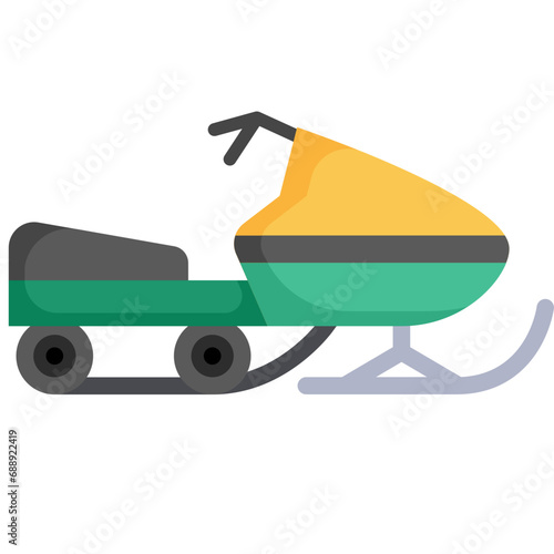 Snowmobile icon. Flat design. For presentation, graphic design, mobile application. photo
