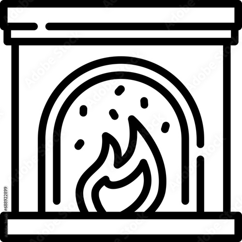 Fireplace icon. Outline design. For presentation, graphic design, mobile application.
