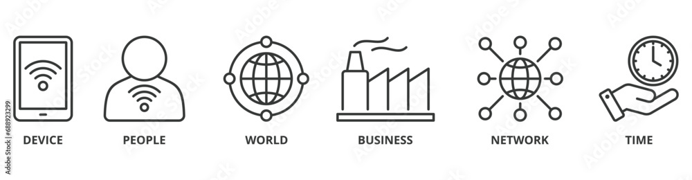 Internet of things banner web icon vector illustration concept with ...