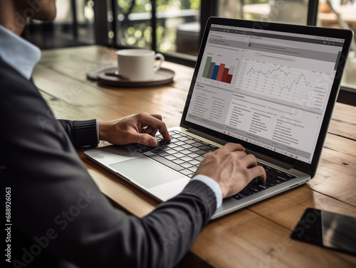 A Photo of a Student Using an Educational Loan Management App on Their Laptop