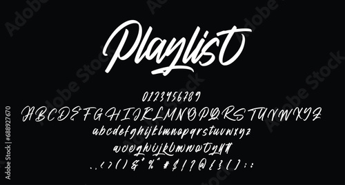 Playlist Beauty Script Handwritten font Best Alphabet Alphabet Brush Script Logotype Font lettering handwritten