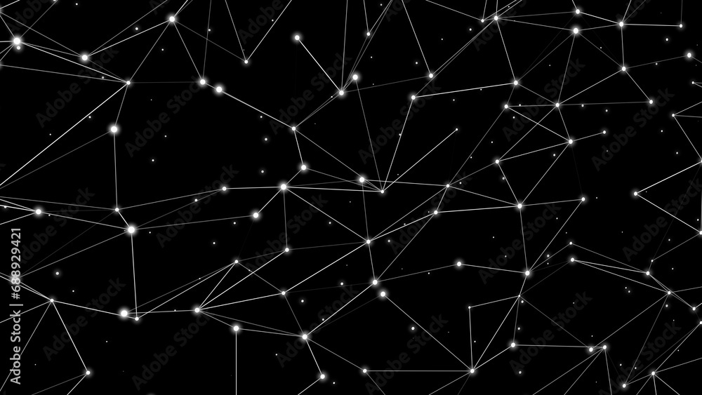 Connected lines and dots in black background futuristic and creative backdrop with mesh pattern forming modern abstract layout Connected lines and dots in black background futuristic and creative backdrop with mesh pattern forming modern abstract layout