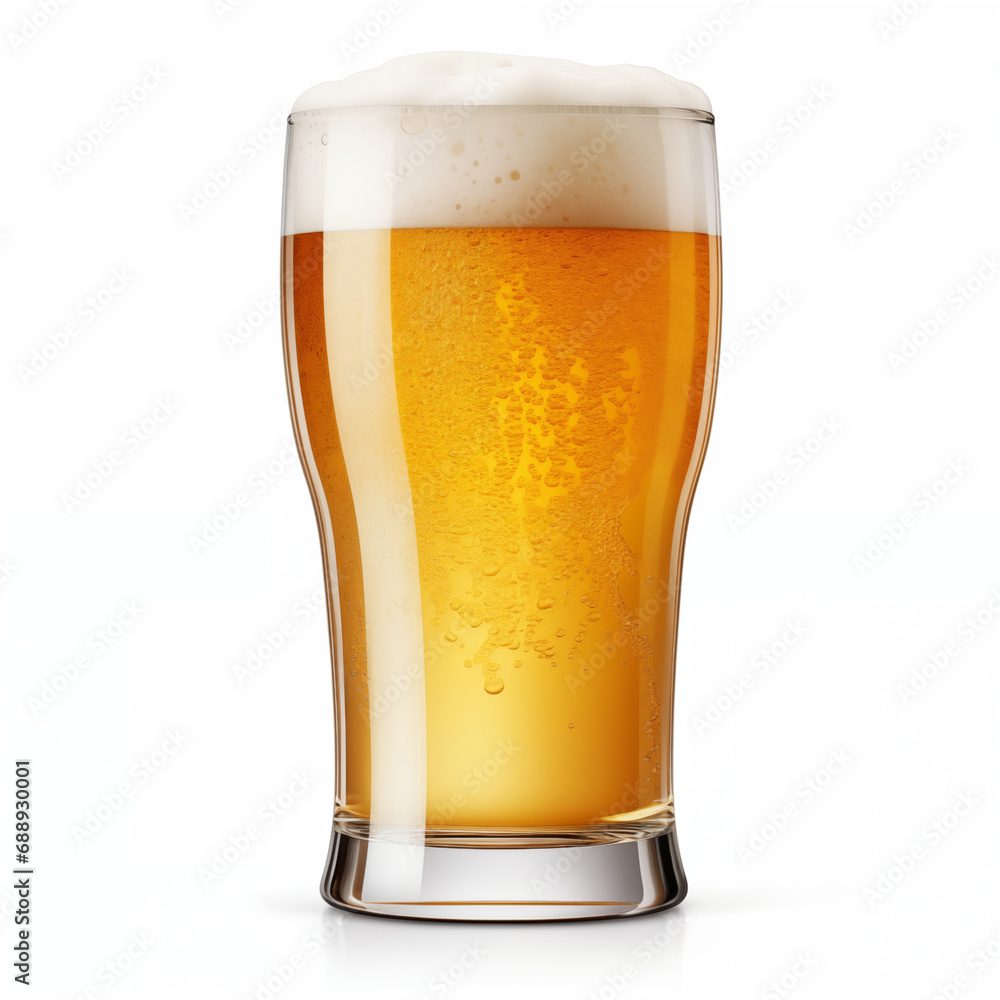 Cold Brew Elegance: Lager Pilsner Product Shot on a White Backdrop Cold Brew Elegance: Lager Pilsner Product Shot on a White Backdrop