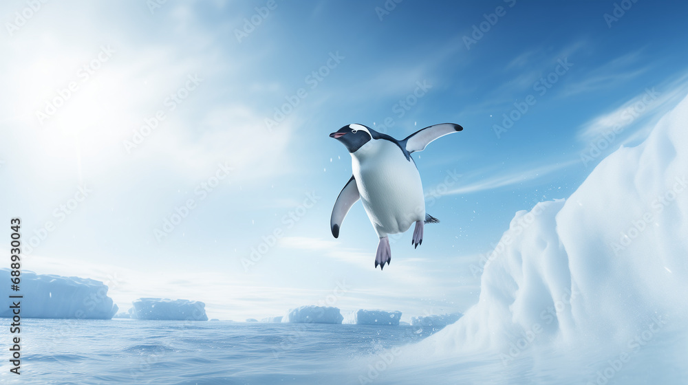 Penguin Symphony: Masses of Emperor Penguins Leap from Sea to Ice Edge Penguin Symphony: Masses of Emperor Penguins Leap from Sea to Ice Edge
