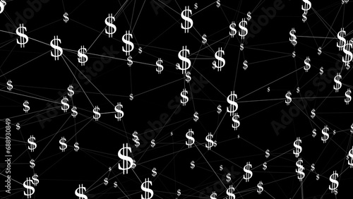 Sale on black background with dollar symbol, money, and finance. dollars background connected to savings, expense, and savings account. lot of dollars in connection with inflation and asset