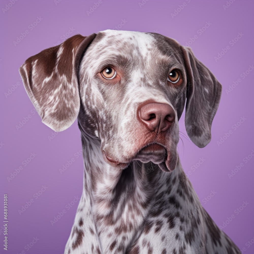 Hunting Dog on Lilac created with Generative AI Technology, ai, generative